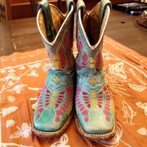 Kids Western Boots with Colorful Embroidery